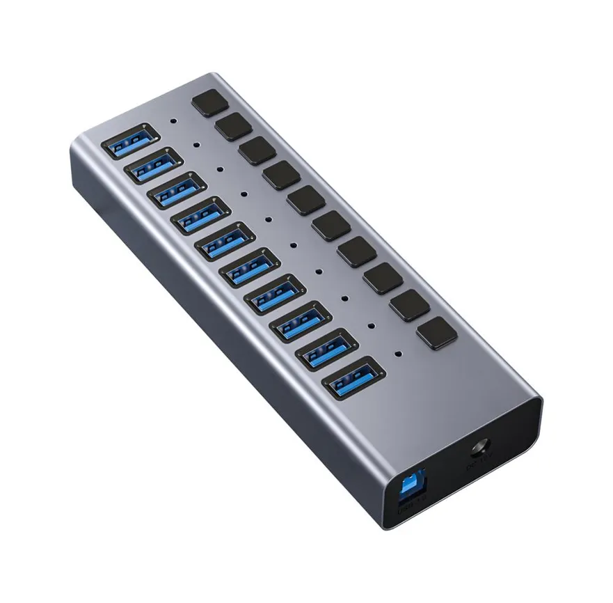מפצל - יו אס בי - PROTEC 10 PORT USB 3.0 דגם DM283