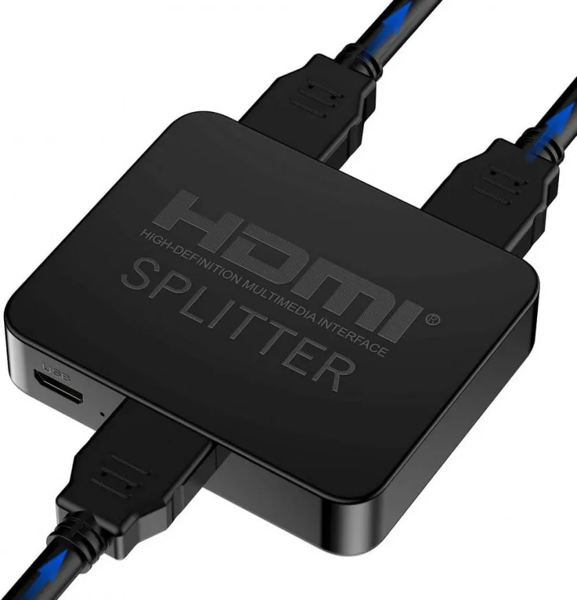 מפצל HDMI מוגבר ל-2 מסכים בו זמנית, תומך 4K@30hz + 3D