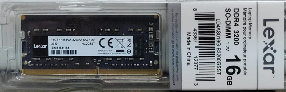 זכרון למחשב נייד SODIMM 16GB 3200MHZ