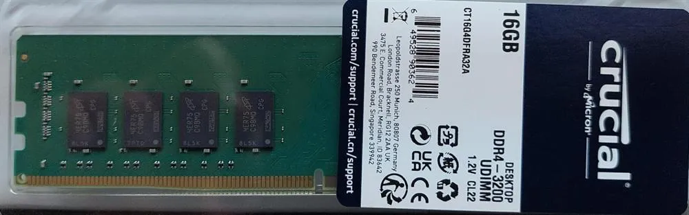 זכרון למחשב נייח DDR4 16GB 3200MHZ