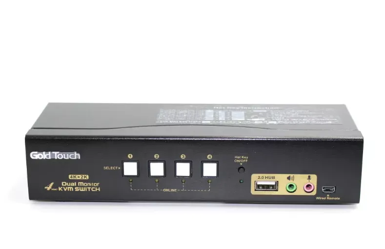 מפצל GOLD TOUCH KVM 4 PORT USB - HDMI ל 2 מסכים