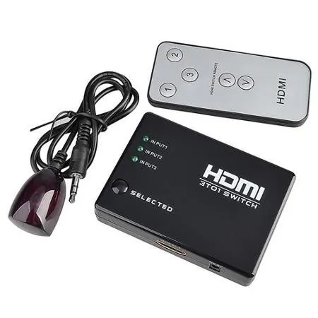 בורר HDMI X 3 כולל מאריך עינית HDMI 3TO1  IR