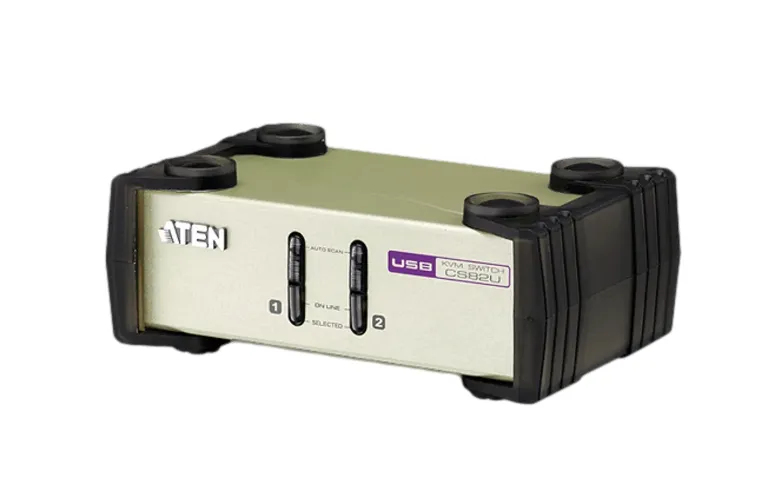 קופסת מיתוג  ATEN CS82U KVM 2 PORT משולב PS2 +USB