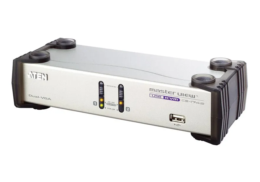 קופסת מיתוג USB VGA Dual Display/Audio KVM- CS1742 ATEN