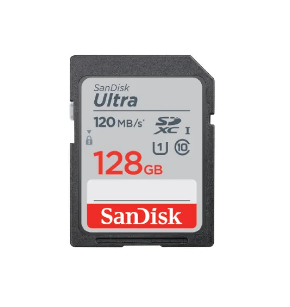 זכרון SanDisk Ultra 128GB SD XC  120MB/s, Class  10