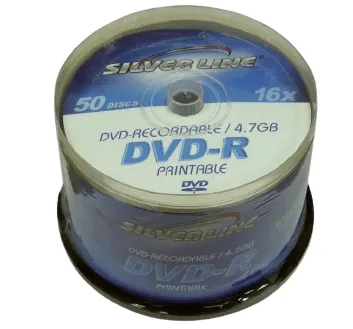דיסק די וי די סילבר ליין - DVD-R4.7 X16 PRINTABLE - CAKE 50