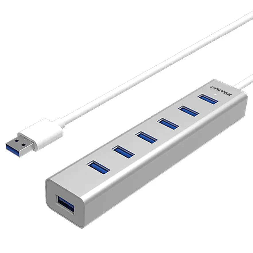 מפצל - יו אס בי - אלומיניום 7 PORT USB-3   Y-3090