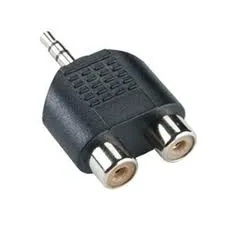 מתאם PL זכר ל 2 RCA  נקבה  מוכסף
