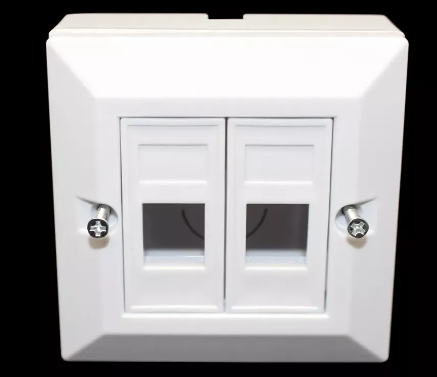 שקע קופסה RJ 45 מסוכך 5E נקבה כפולה בקופסא