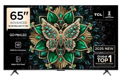 מסך ``65 TCL Google TV 65C6K Premium QD-MiniLED TV