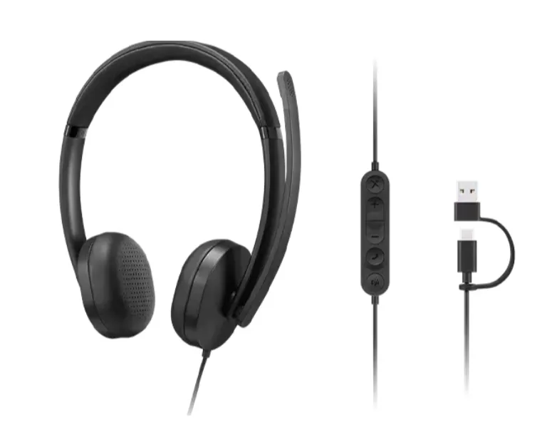 אוזניות חוטיות Lenovo Wired VoIP Headset 5000
